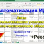 Автоматические акты освидетельствования участков сетей (Приложение №5, Приказ №344/пр от 16.05.2023г.)+ Реестр